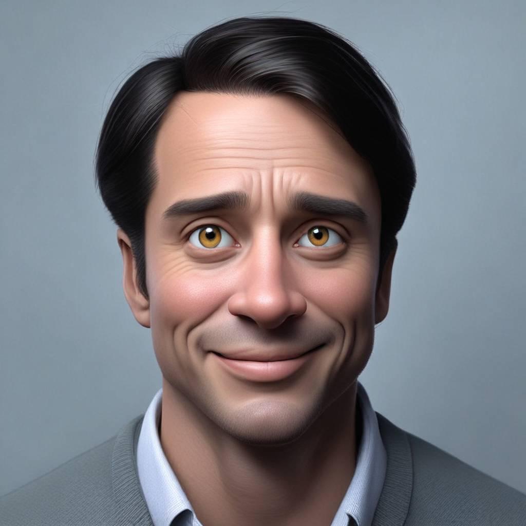 AI Image to Image generated 3d toon portrait of a man
