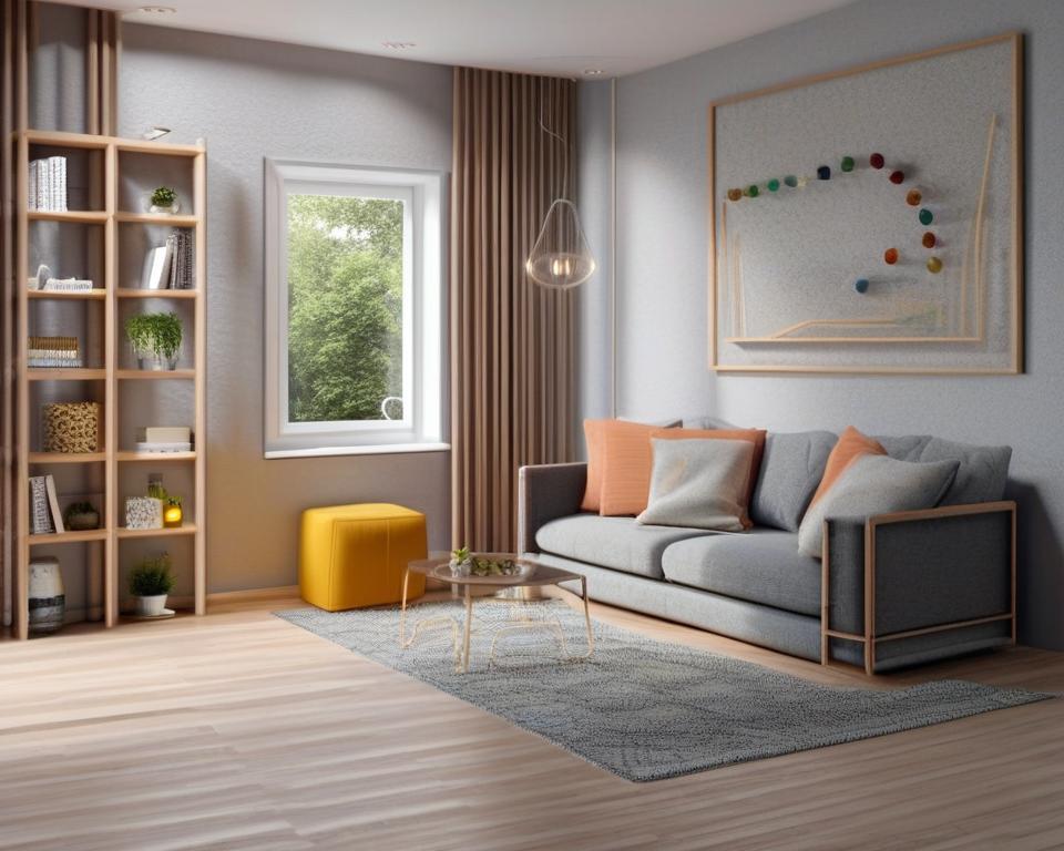 Living Room render generated from sketch with Stable Diffusion AI model